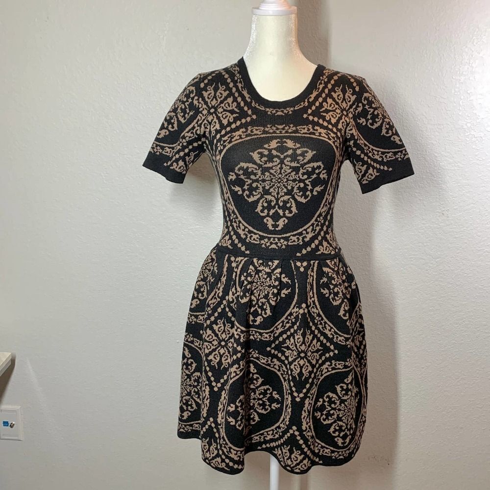 ROMÉO JULIET brown black dress sz xs